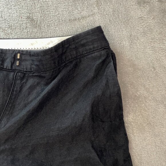 Talbots Chelsea Crop Black Dress Pants Women's 8 100% Linen Lightweight Minimal - Picture 2 of 13